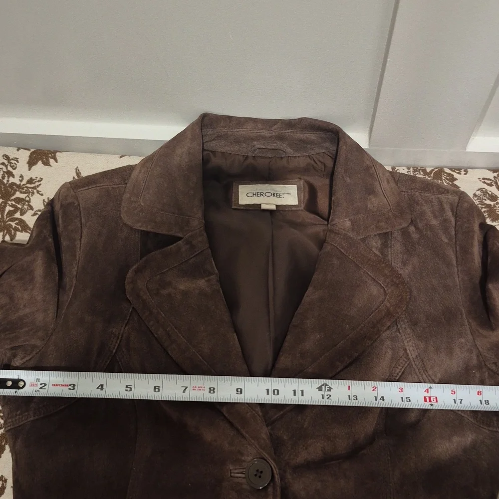 Vintage Cherokee Brown Leather Women's Blazer - Picture 7 of 9